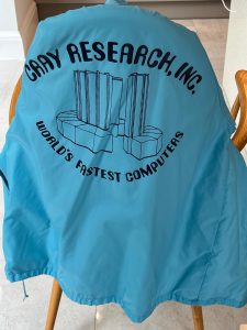Teal coloured Cray Jacket Worlds fastest computers
